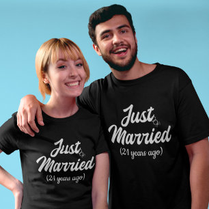Persönliche Hochzeit Jahrestag nur verheiratet T-Shirt