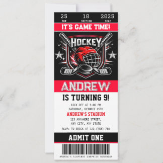 Persönliche Hockey-Ticket-Geburtstagseinladung Einladung