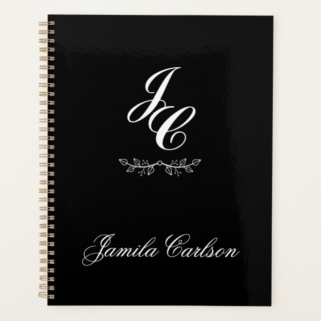 persönliche Initialen und Name minimalistisch Planer (Vorderseite)