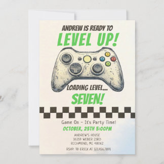 Persönliche Jungen-Gamer-Geburtstagseinladung Einladung