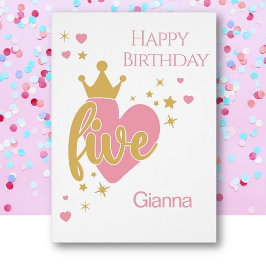 Persönliche Karte zum 5. Geburtstag
