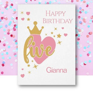 Persönliche Karte zum 5. Geburtstag