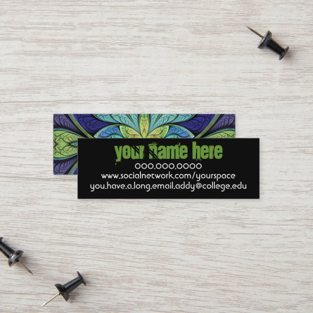 Persönliche Kontaktkarte La Chanteuse IV Telefonnummerkarte (Vorderseite/Rückseite Beispiel)