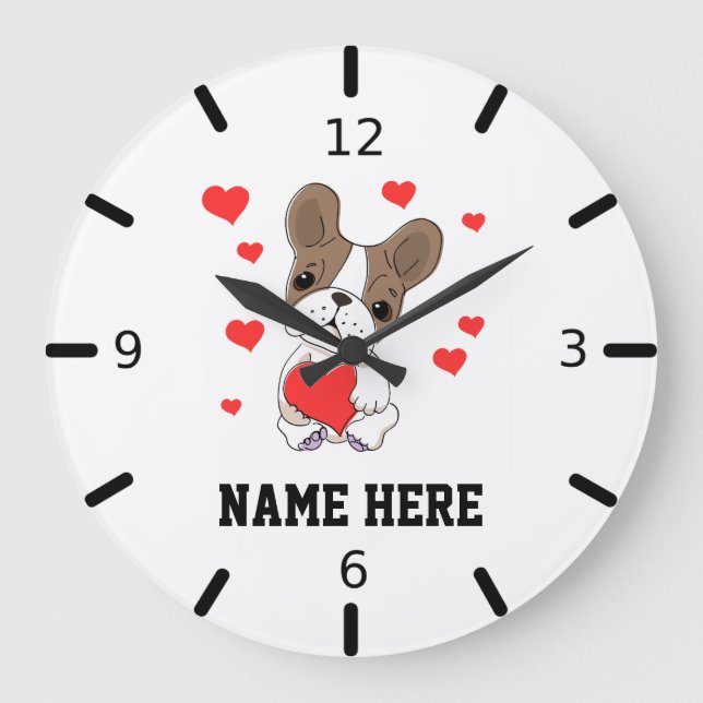 Persönliche Liebe Große Wanduhr (Vorderseite)