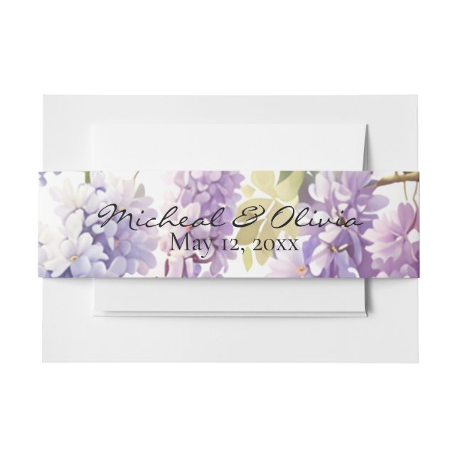 Persönliche lila Aquarellwisterung lila Einladungsbanderole (Vorderseite Beispiel)