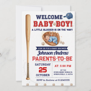 Persönliche Little Slugger Baseball Baby Shower Einladung