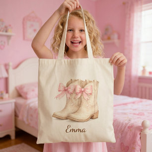 Persönliche Mädchen-Rosa-Cowgirl-Stiefel-Tasche Na Tragetasche
