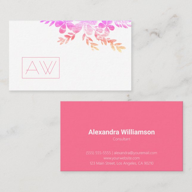 Persönliche Markenbezeichnung Feminine Beruflich P Visitenkarte (Vorne/Hinten)