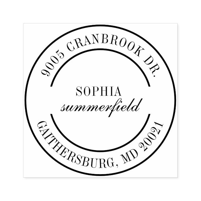 Persönliche Moderne Elegante Rücksendeadresse Gummistempel (Prägung)