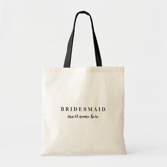 Persönliche moderne Minimalistische Bridesmaid Tragetasche (Vorne)