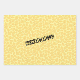 Persönliche Nachricht Golden Yellow Leaf Geschenkpapier Set