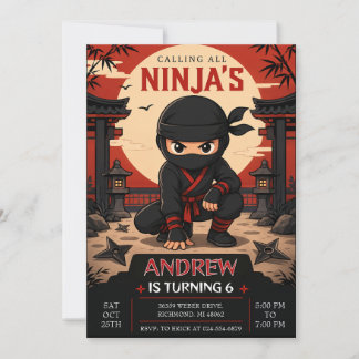 Persönliche Ninja-Geburtstagsfeier Einladung