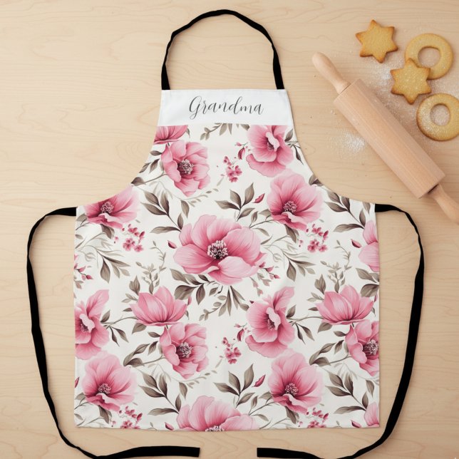 Persönliche Oma mit rosa Blumenmuster Schürze (Von Creator hochgeladen)