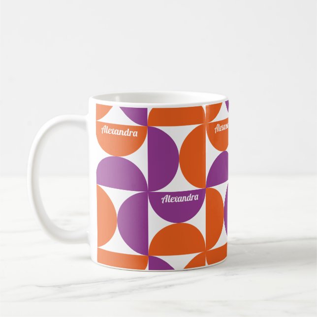Persönliche Orange und Lila Mittelalter Moderne Kaffeetasse (Links)