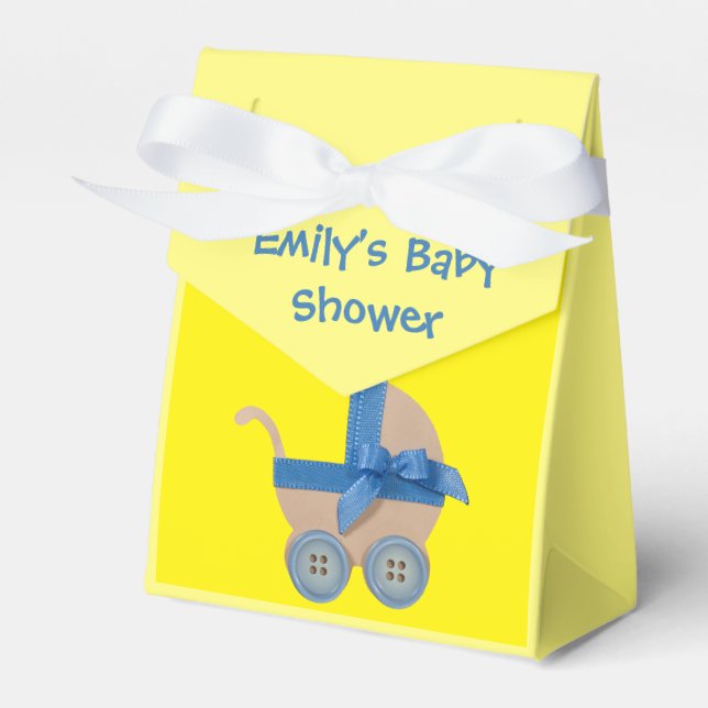 Persönliche Pfirsichblaue Babywanne Babydusche Geschenkschachtel (Vorderseite)