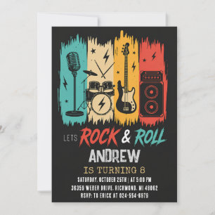 Persönliche Rock and Roll Geburtstagseinladung Einladung