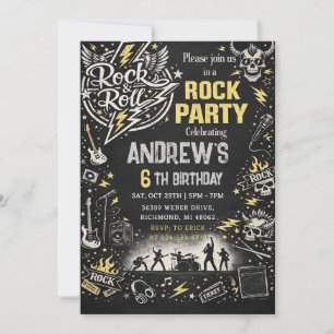 Persönliche Rock and Roll Geburtstagsfeier Einladu Einladung