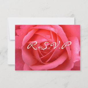 Persönliche Rosenkarten mit rosa Rosen zur Antwort Einladung