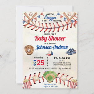 Persönliche Sport Baseball Baby Shower kleiner Sch Einladung