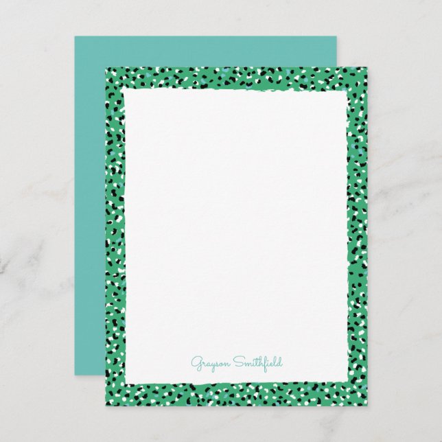 Persönliche Stationierungskarte für grünen Schneel Einladung (Vorne/Hinten)