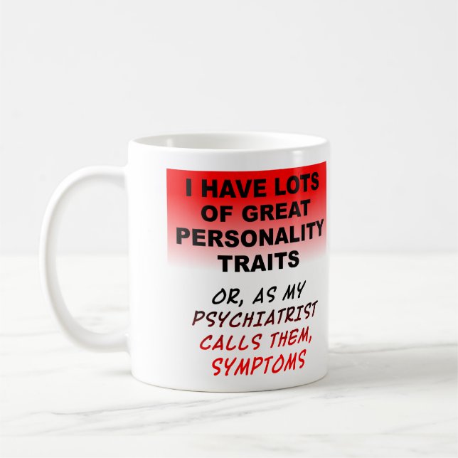 Persönliche Symptome Funny Mug Tasse (Links)