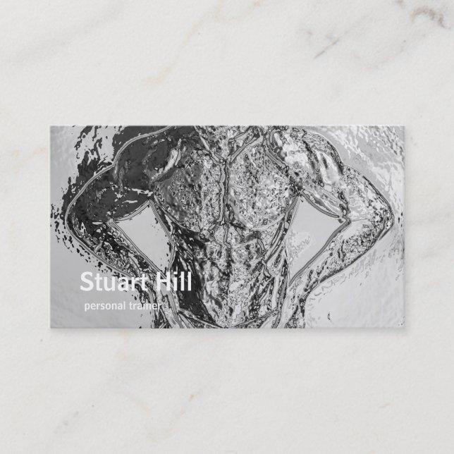 Persönliche Trainer-u. Fitness-Chrom-Muskeln Visitenkarte (Vorderseite)