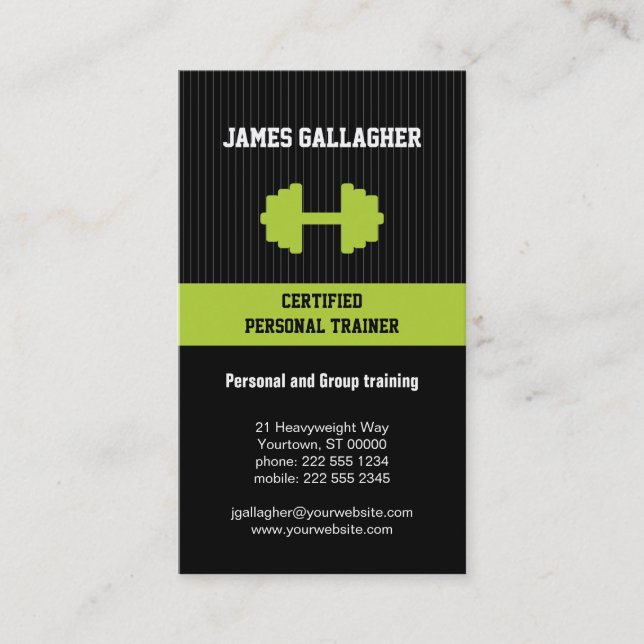 Persönliche Trainer-Visitenkarte Visitenkarte (Vorderseite)