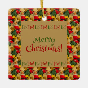 Persönliche Weihnachtsgrüße von Santa Keramikornament