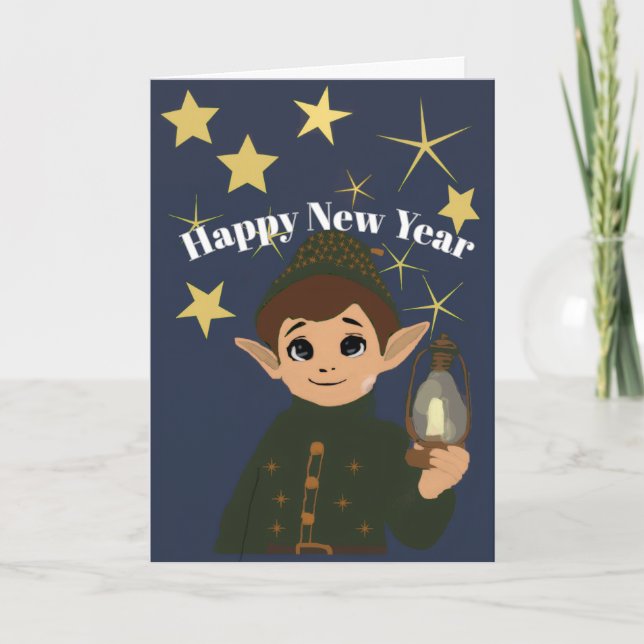 Persönliche Weihnachtskarte mit Elf Karte (Vorderseite)