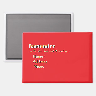 Persönliche Werbung für Barkeeper Magnet