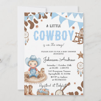 Persönliche Western-Baby-Party für einen Jungen Einladung