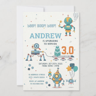 Persönliche Wissenschafts-Roboter-Geburtstag Einladung
