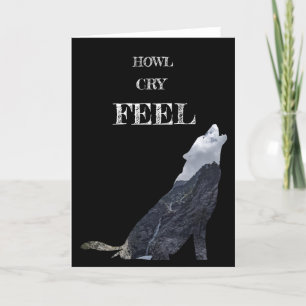 Persönliche Wolf-Howling-Karte Dankeskarte