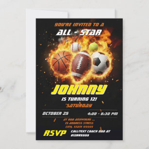 Persönlicher All-Star-Sport-Geburtstagsfeier-MVP Einladung