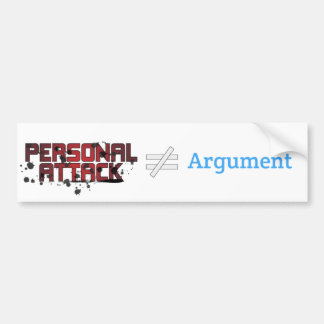 Persönlicher Angriff ≠ Argument Autoaufkleber