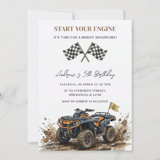 Persönlicher ATV Jungen Offroad Geburtstag Einladung