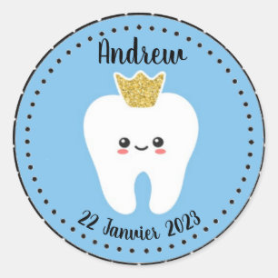 Persönlicher Aufkleber Erster Zahn Baby Boy