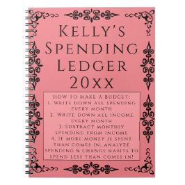 Persönlicher Ausgabedateien Elegantes Budget Noteb Notizblock