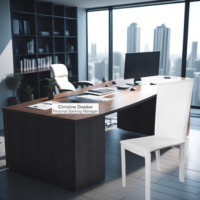 Persönlicher Bankmanager weiß Schreibtischnamensplakette (Von Creator hochgeladen)