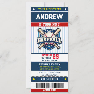 Persönlicher Baseball-Sport moderner Ticket-Stil Einladung