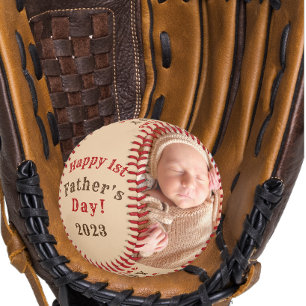 Persönlicher Baseball zum ersten Vatertag mit 2 Fo