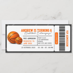 Persönlicher Basketball-Dunk-Fest-Geburtstagsparty Einladung