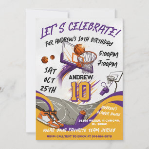 Persönlicher Basketball-Geburtstag für Kinder Einladung