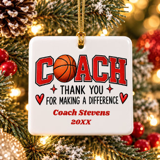 Persönlicher Basketball-Trainer Danke Weihnachten Keramikornament