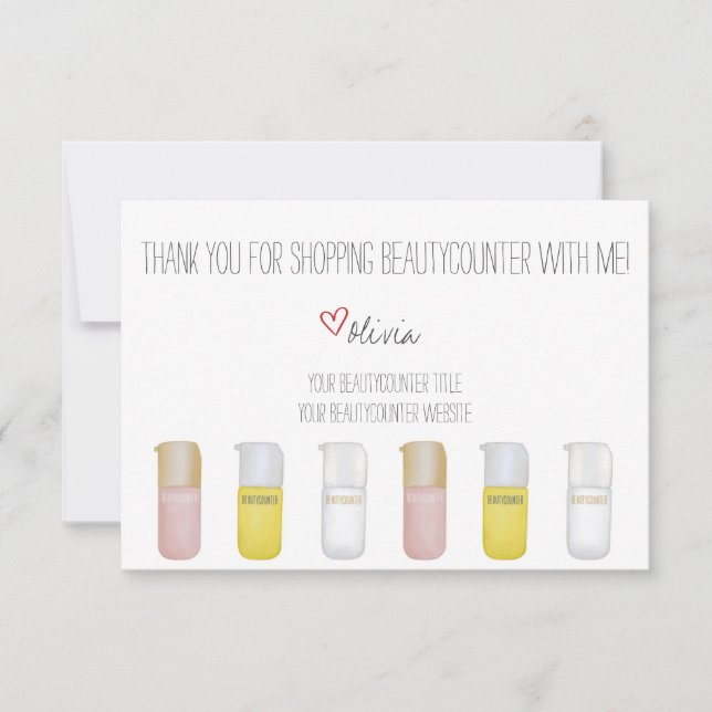 Persönlicher Beautycounter Hand gezeichnet Dankesc Dankeskarte