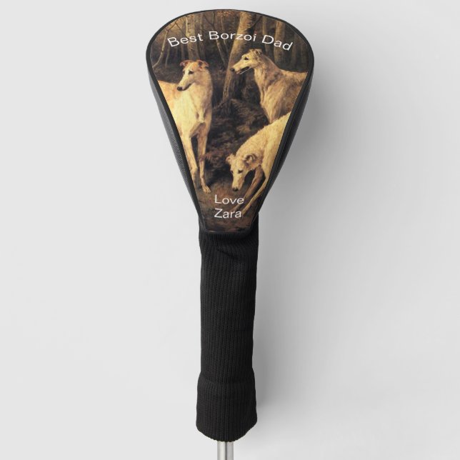 Persönlicher Bester Borzoi-Vater Golf Headcover (Vorderseite)
