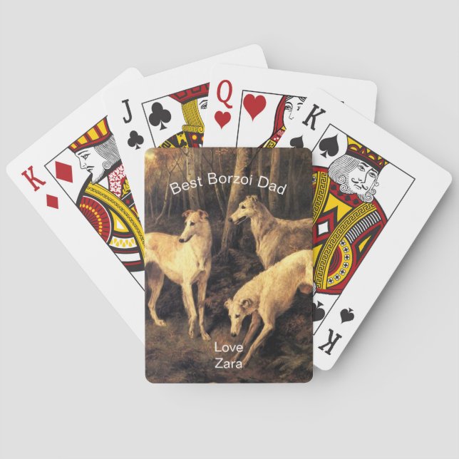 Persönlicher Bester Borzoi-Vater Spielkarten (Rückseite)