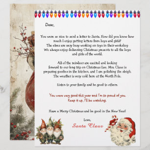 Persönlicher Brief von Santa Claus mit Lichtern un