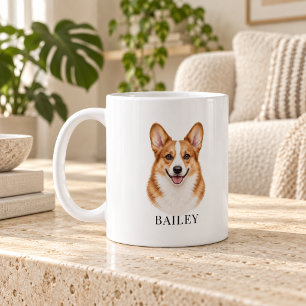 Persönlicher Corgi mit rotem Kopf Kaffeetasse
