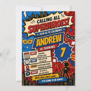 Persönlicher digitaler Comic-Superhelden-Geburtsta Einladung